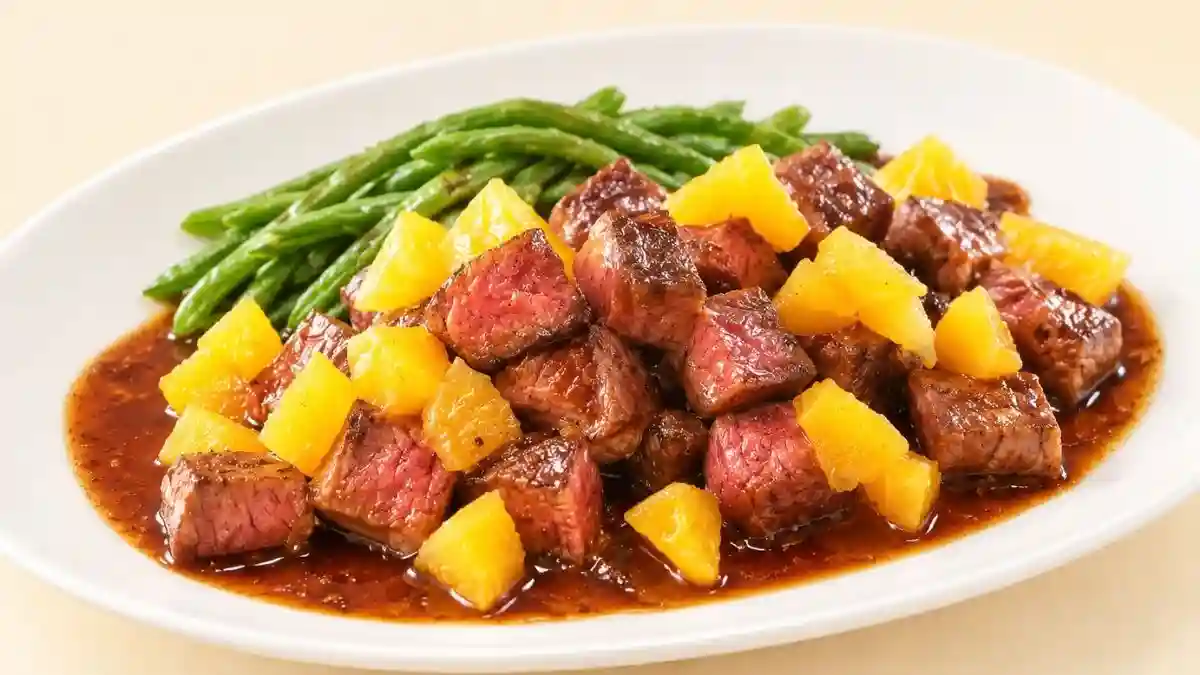 牛肉ステーキガストリックのオレンジ山椒ソース