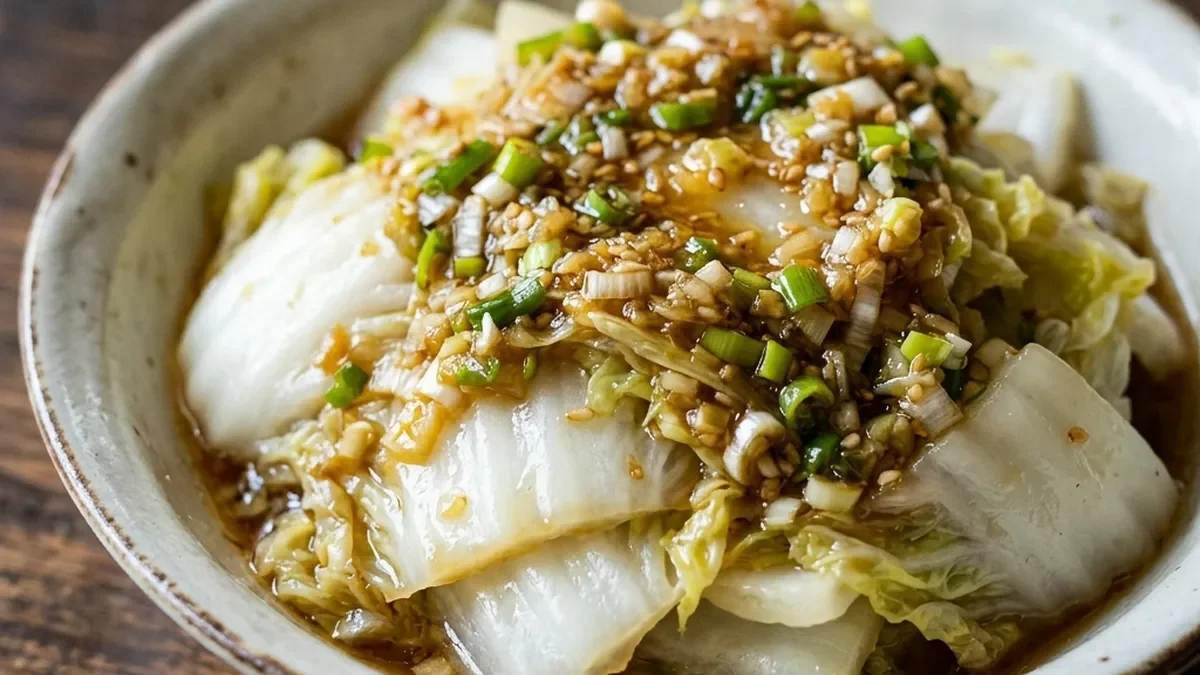 レンチン白菜のネギだれ