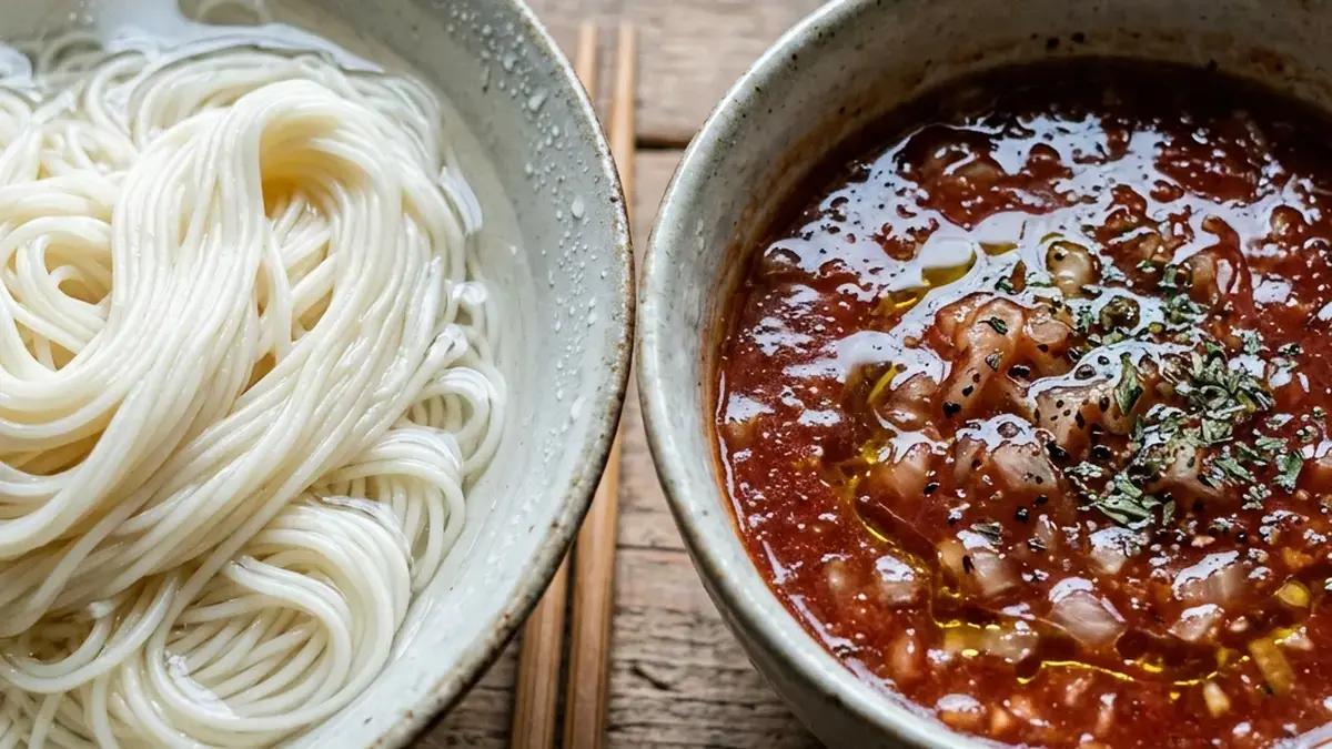 トマトだれそうめん