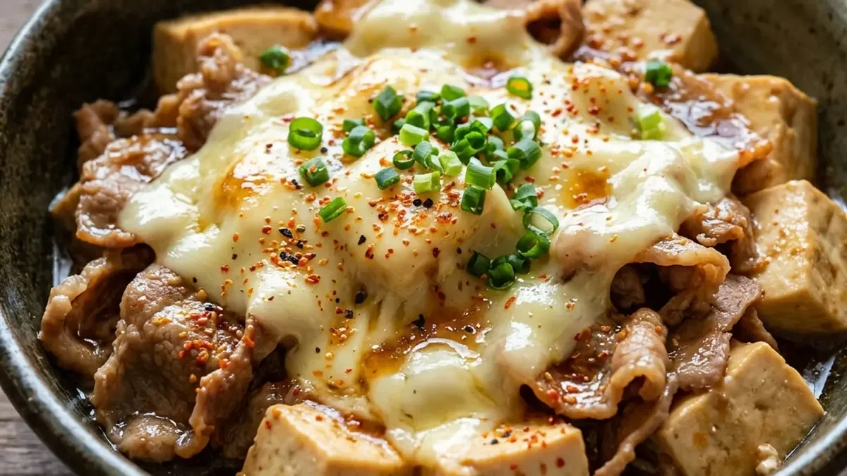レンチンチーズ肉豆腐