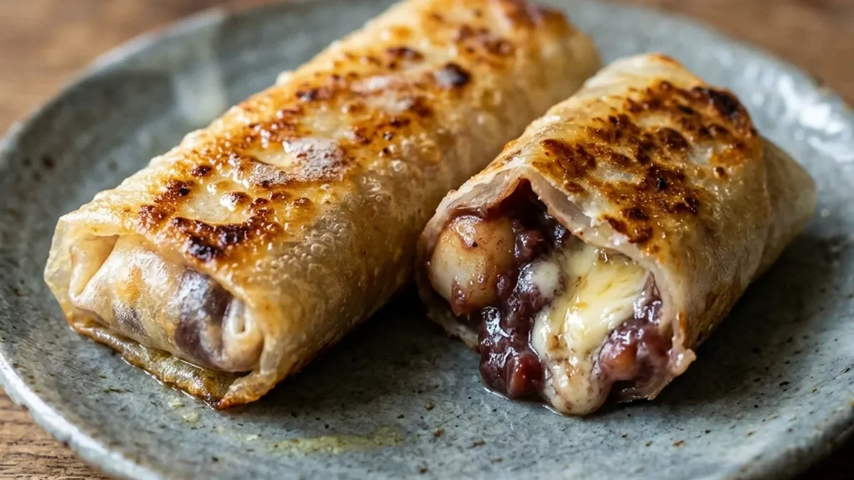 ライスペーパーであん団子とクリームチーズ包んで焼くとヤバい。