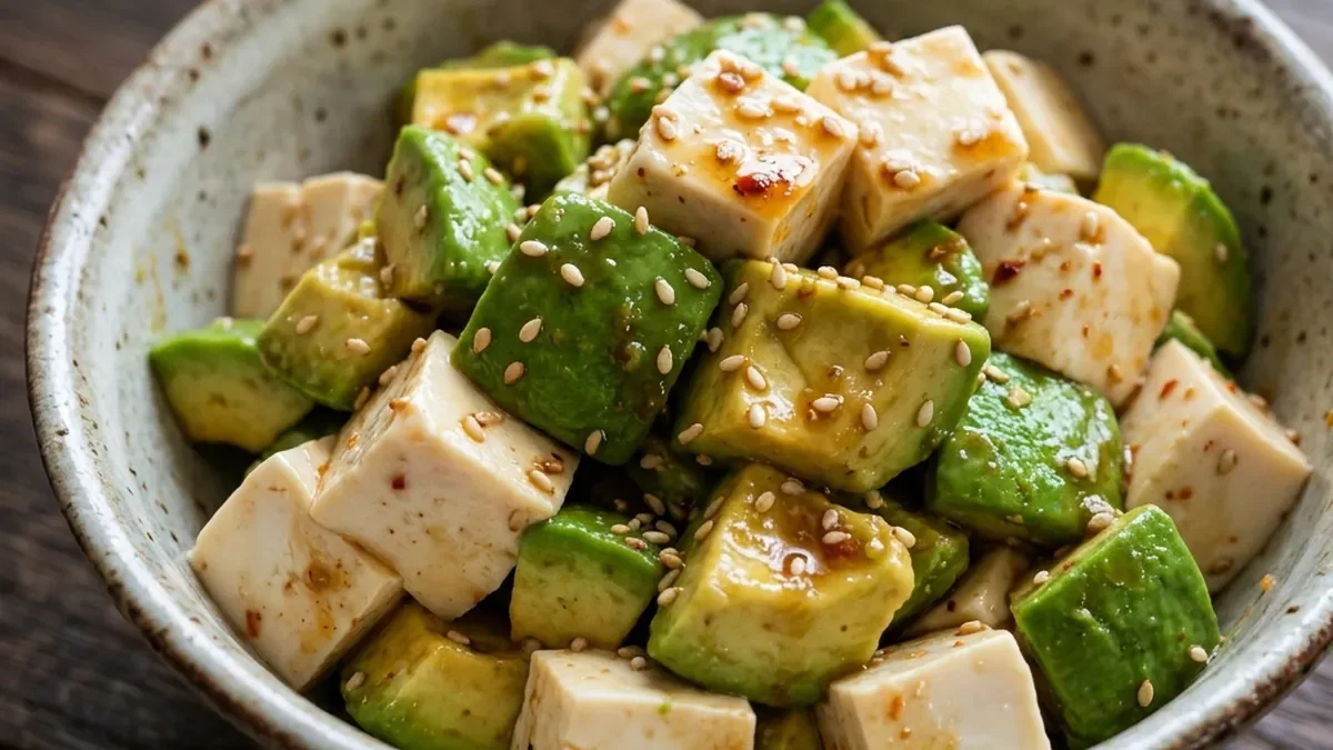 切って混ぜるだけアボカドと豆腐の作り置き