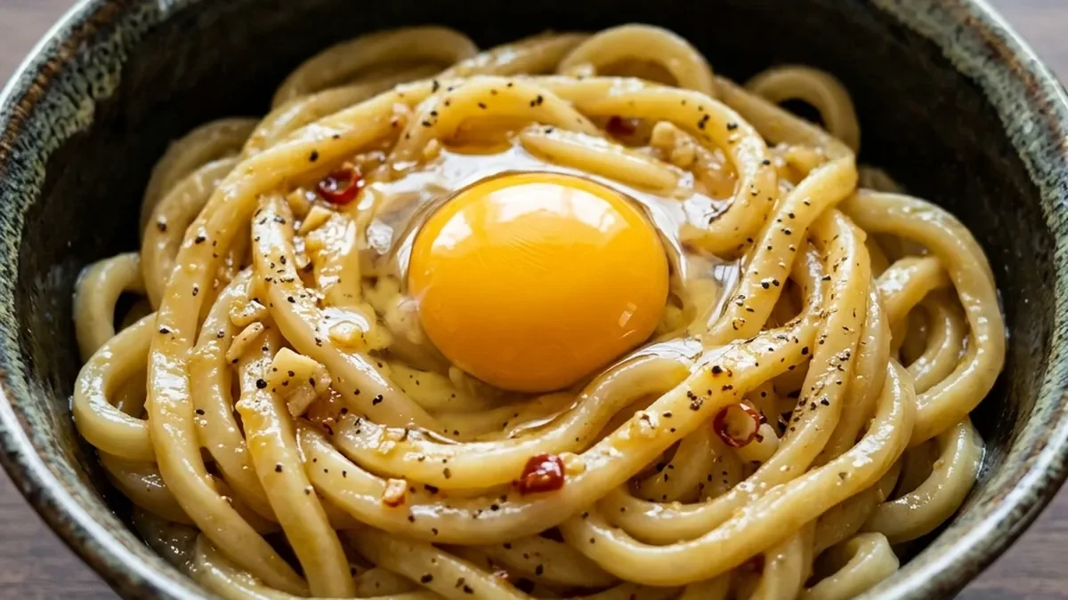 うどんかまたまペペロン