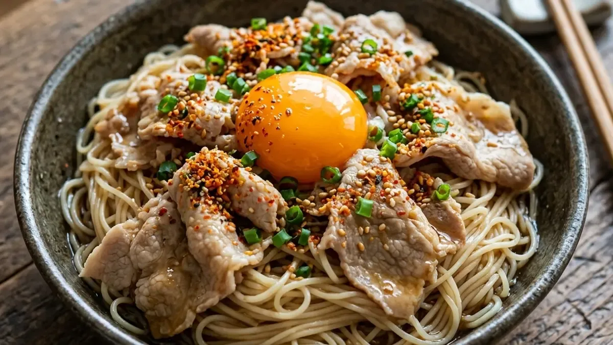 焼肉のたれで豚しゃぶそうめん