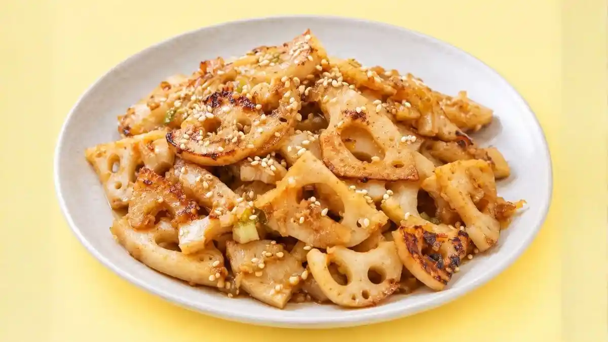 れんこんのネギ味噌焼き