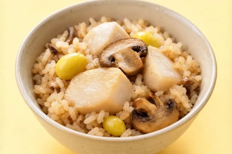 【きょうの料理】里芋とマッシュルームの炊き込みご飯のレシピ オカズデザイン吉岡さんの里芋料理