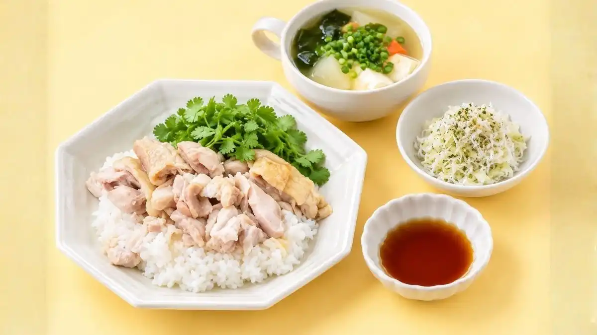 茹で鶏で3品